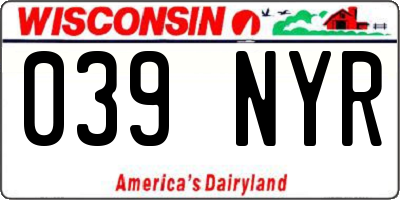 WI license plate 039NYR