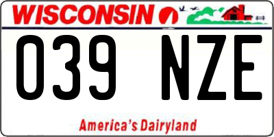 WI license plate 039NZE