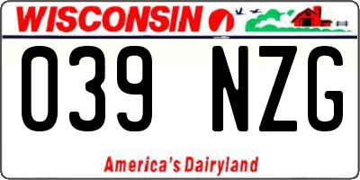 WI license plate 039NZG