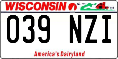 WI license plate 039NZI