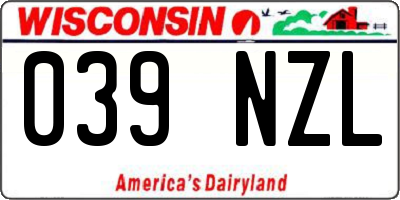 WI license plate 039NZL