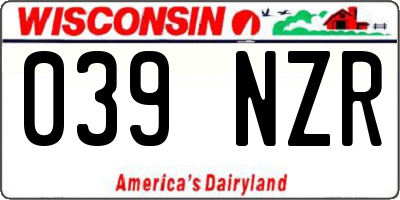 WI license plate 039NZR