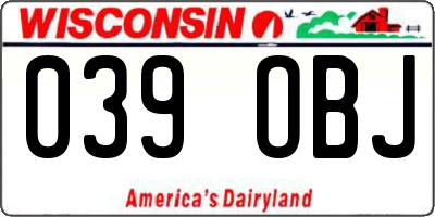 WI license plate 039OBJ