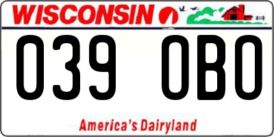 WI license plate 039OBO