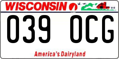 WI license plate 039OCG