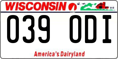 WI license plate 039ODI