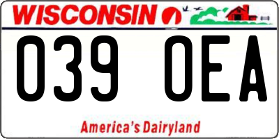 WI license plate 039OEA