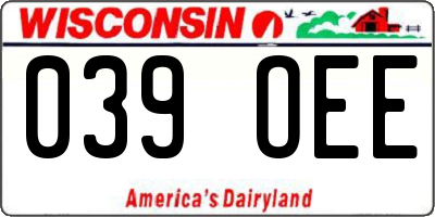 WI license plate 039OEE