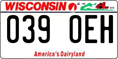 WI license plate 039OEH