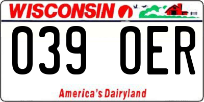 WI license plate 039OER