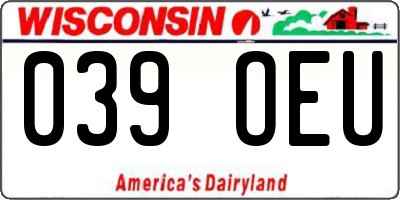 WI license plate 039OEU
