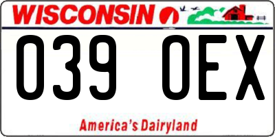 WI license plate 039OEX