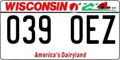 WI license plate 039OEZ