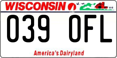 WI license plate 039OFL