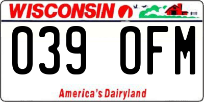 WI license plate 039OFM