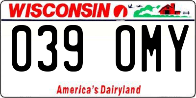 WI license plate 039OMY