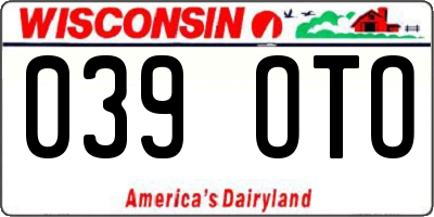 WI license plate 039OTO