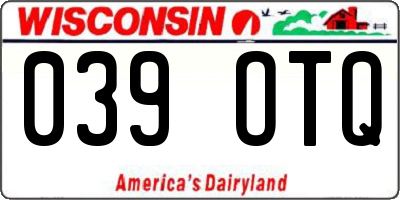 WI license plate 039OTQ