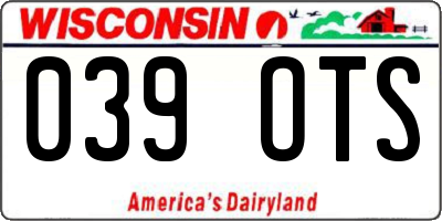 WI license plate 039OTS