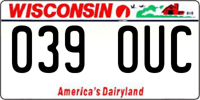 WI license plate 039OUC