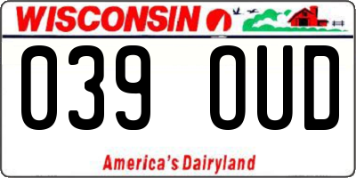 WI license plate 039OUD