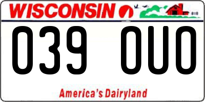 WI license plate 039OUO