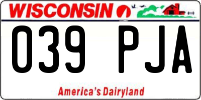 WI license plate 039PJA