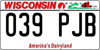 WI license plate 039PJB