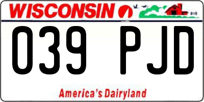 WI license plate 039PJD