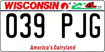WI license plate 039PJG