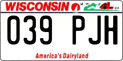 WI license plate 039PJH