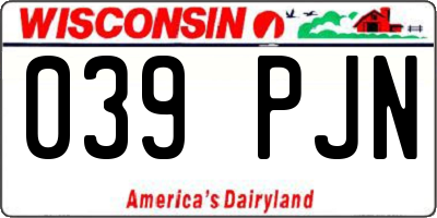 WI license plate 039PJN
