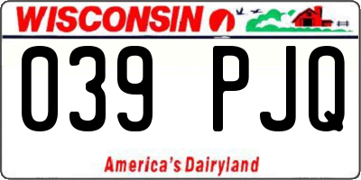 WI license plate 039PJQ