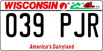 WI license plate 039PJR