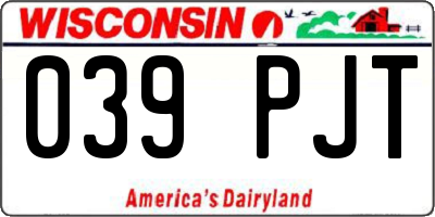 WI license plate 039PJT