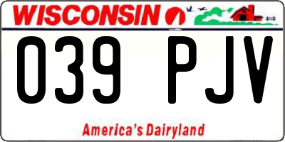 WI license plate 039PJV