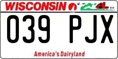 WI license plate 039PJX