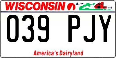 WI license plate 039PJY
