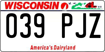 WI license plate 039PJZ