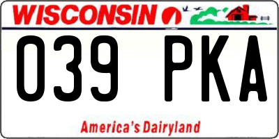 WI license plate 039PKA