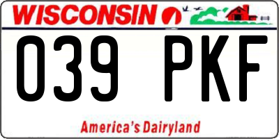 WI license plate 039PKF