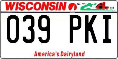 WI license plate 039PKI