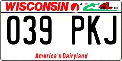 WI license plate 039PKJ
