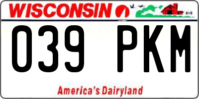 WI license plate 039PKM