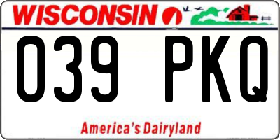 WI license plate 039PKQ