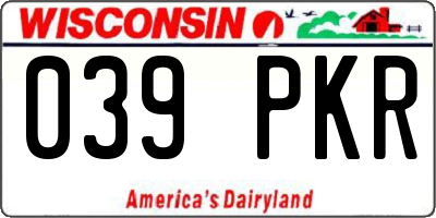 WI license plate 039PKR