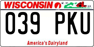 WI license plate 039PKU