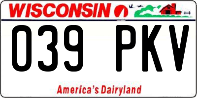 WI license plate 039PKV