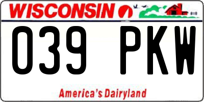 WI license plate 039PKW