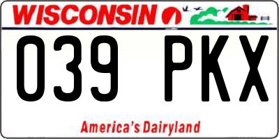 WI license plate 039PKX